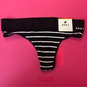 DKNY Black and White Striped Seamless Panties